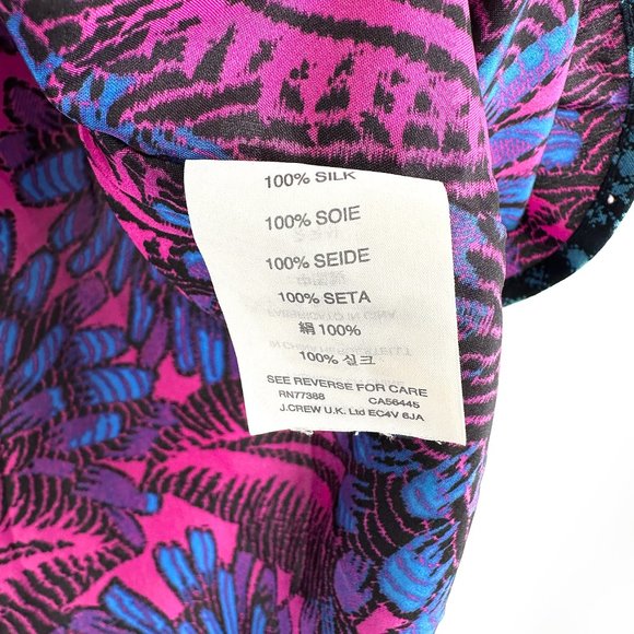 J.Crew Purple Pink Midnight Floral Cocoon Silk Sleeveless Blouse Top sz 8 - Picture 5 of 7